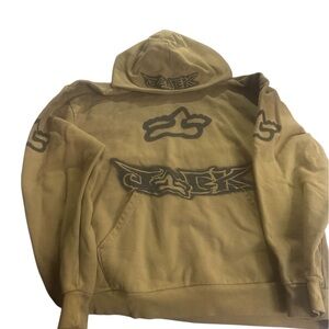 Travis Scott Tan Graphic Hoodie with Dark Logo Prints